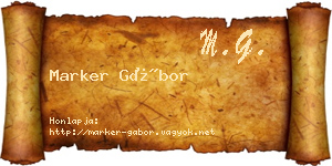 Marker Gábor névjegykártya